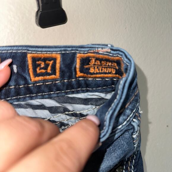 Y2k low rise rock revival skinny jeans sz 27 - Picture 3 of 7